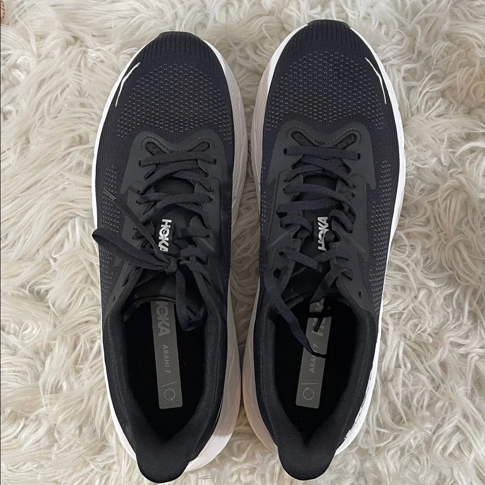 HOKA Men's Arahi 7 Stability Shoe Black & White Size 13D NEW - Picture 7 of 14